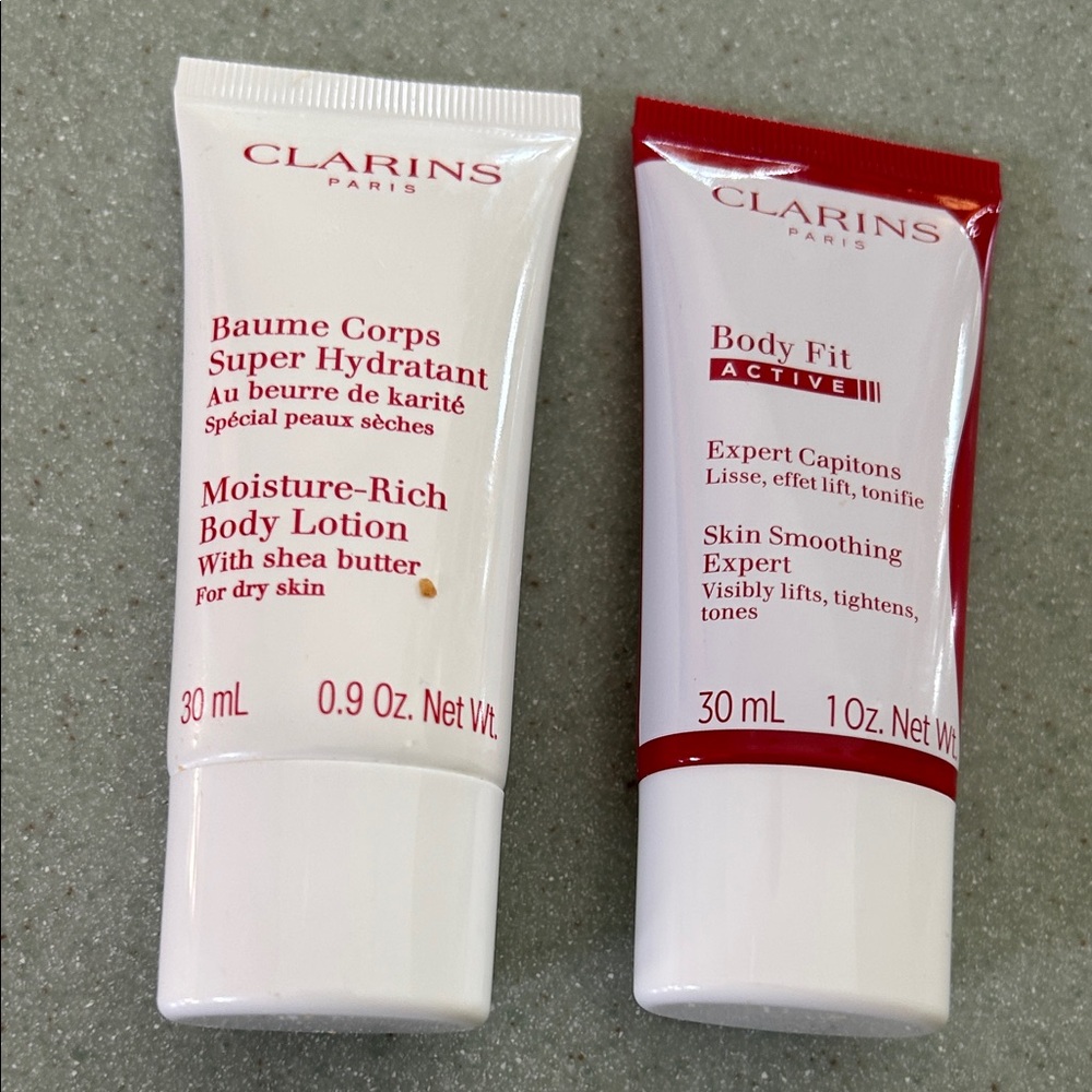 Clarins Mini Skincare Duo in White and Red